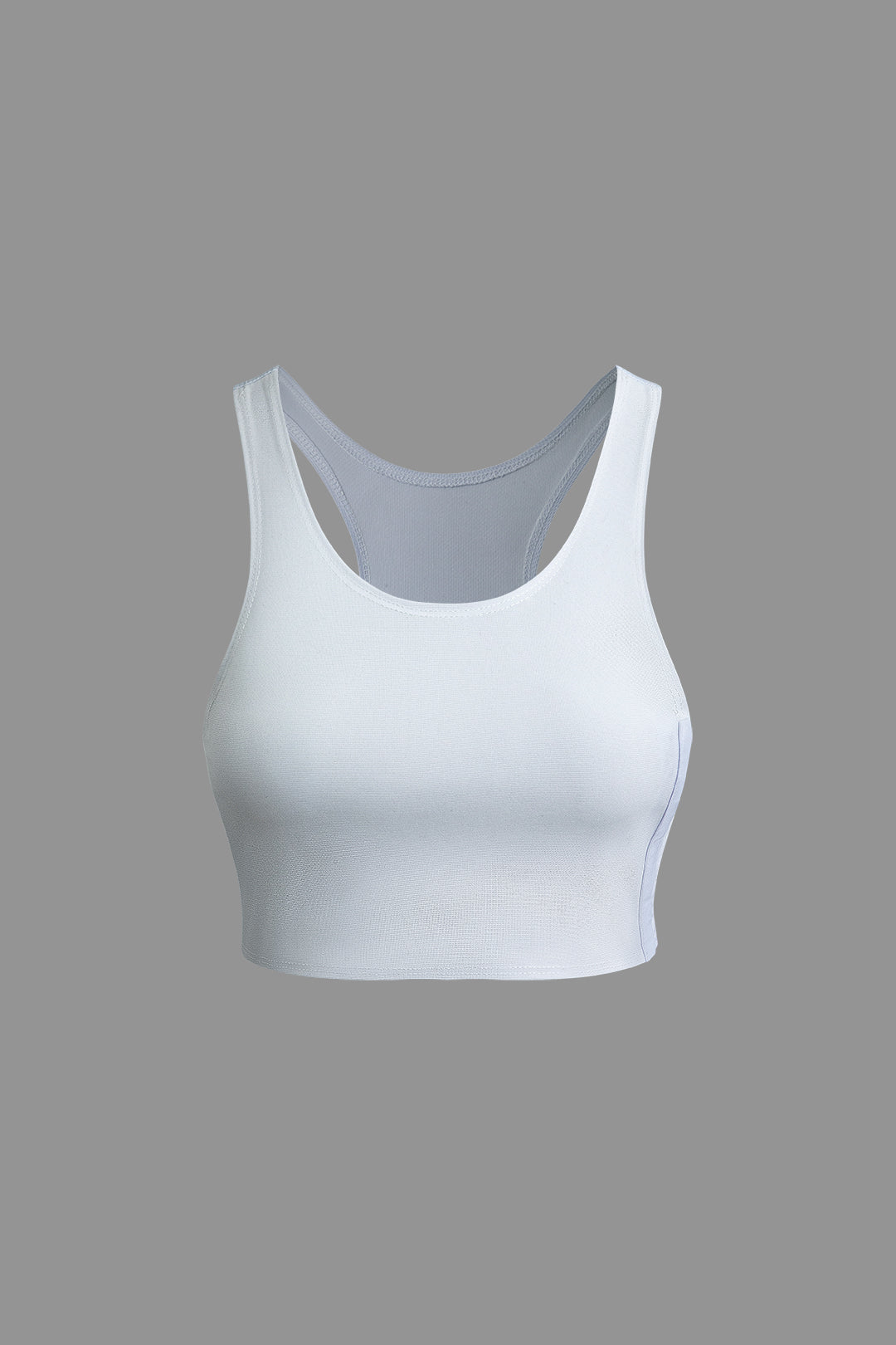 Side Hook and Eye Crop Tank Top, White / M