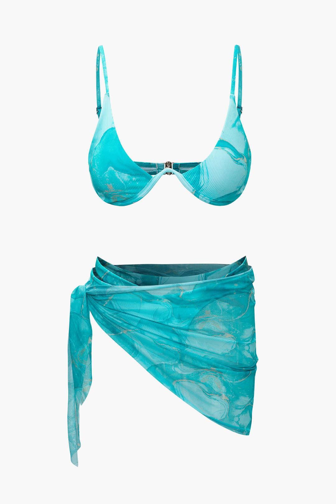 Printed Bikini And Sarong Set – Micas