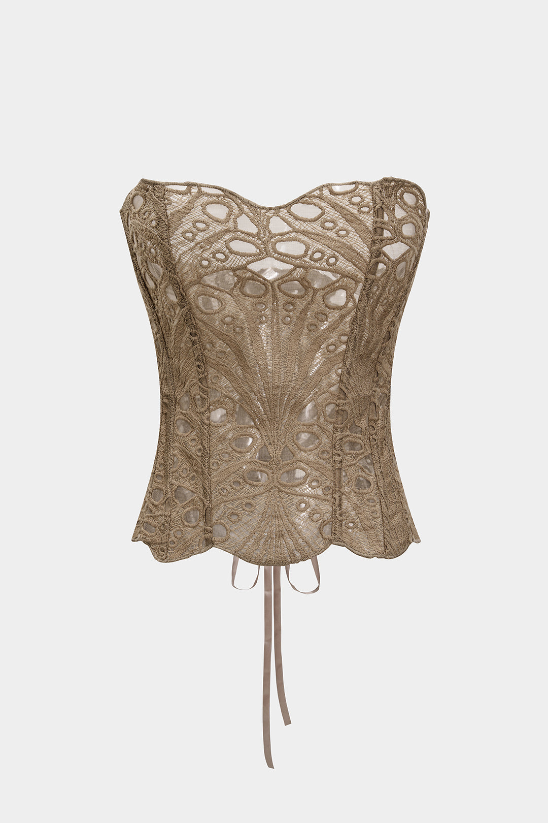 Mesh Lace Tie Back Tube Top – Micas