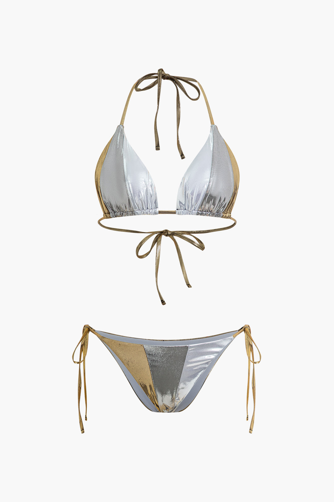 Glimmering Metallic Bikini Set
