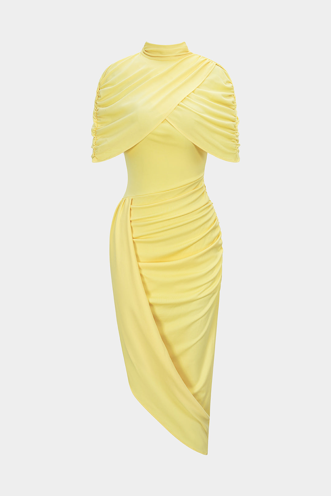 asymmetrical mock neck dress Moonlit Magic Asymmetric Neckline Maxi Dress Black main image 1