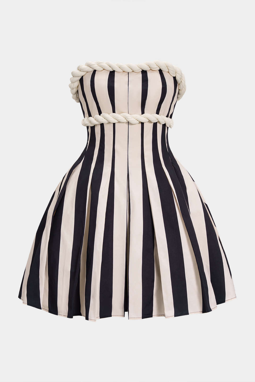 blue dress for baby girl Stripes Print Twist Knot Strapless Sleeveless Mini Dress – Micas
