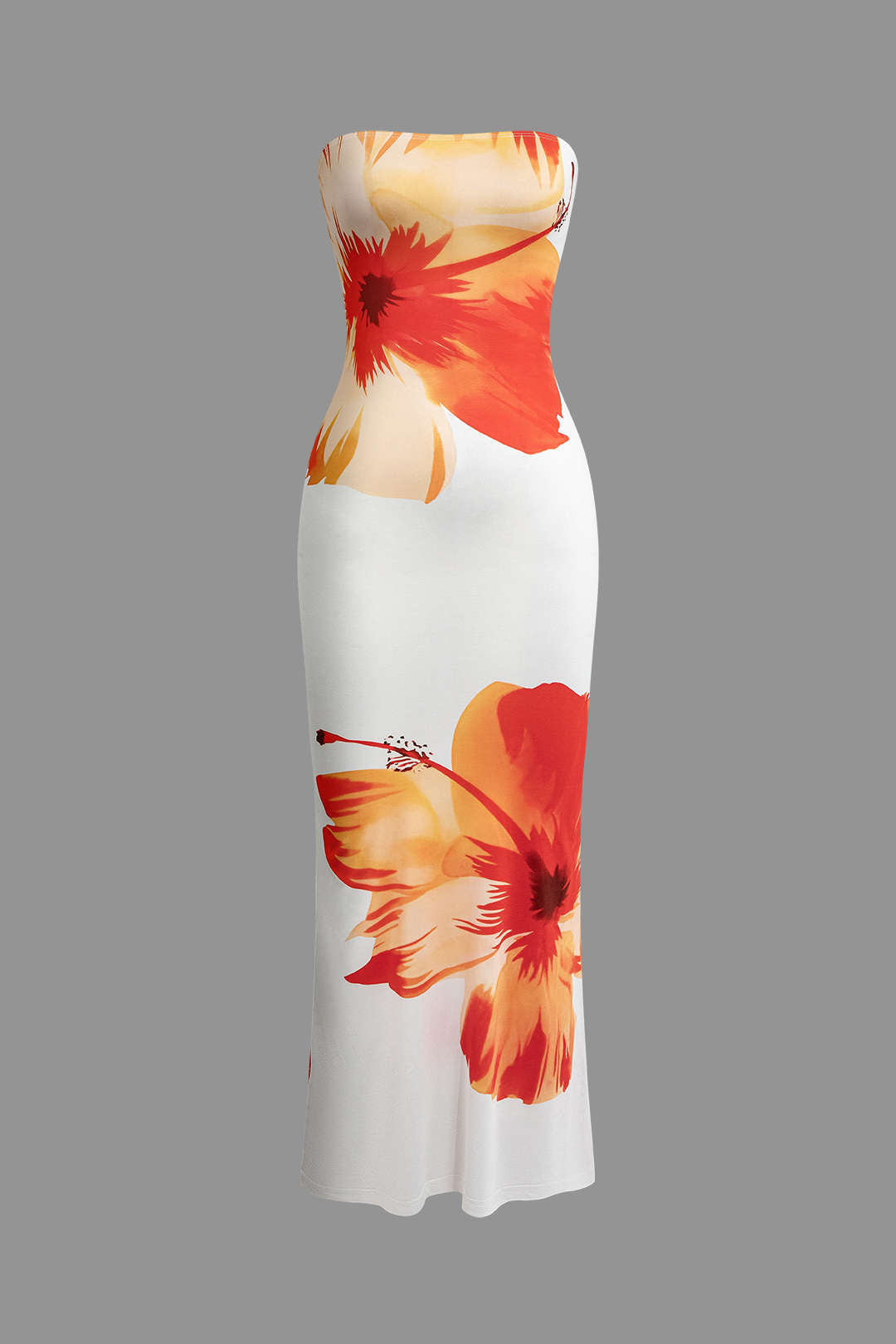 Sunny Floral Cascade Strapless Midi Dress Micas Sunny Floral Cascade Strapless Midi Dress Micas