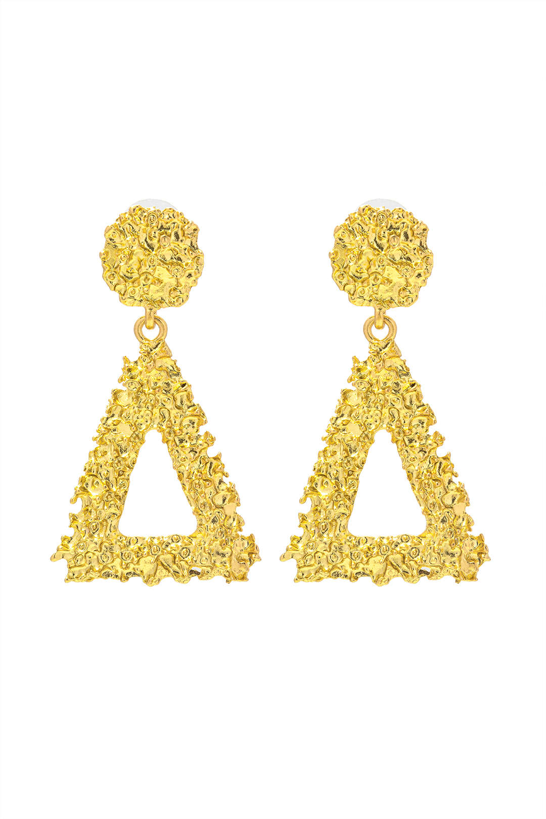 Textured Triangle Drop Earrings Micas