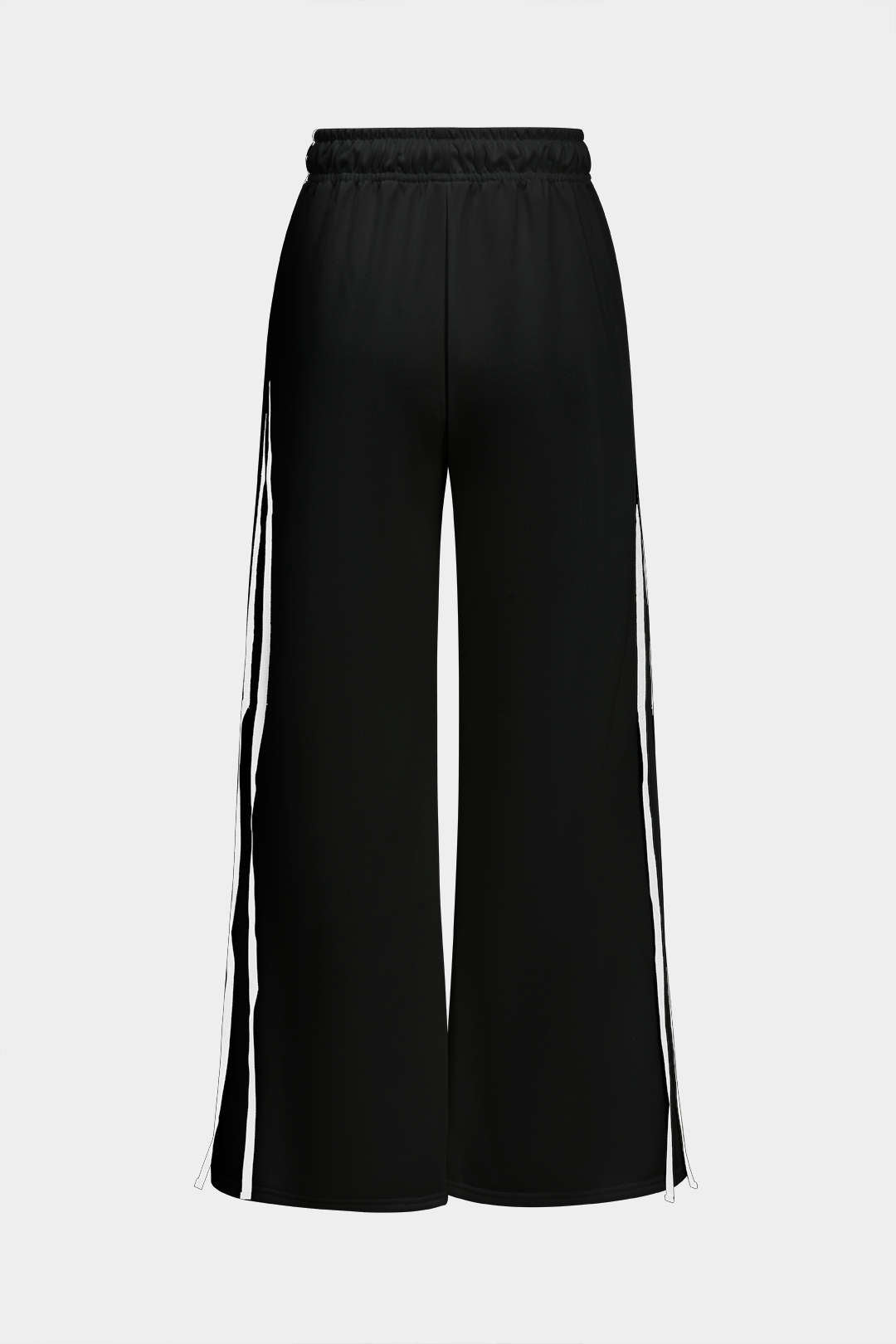 Contrast Tie-Up Wide Leg Trousers