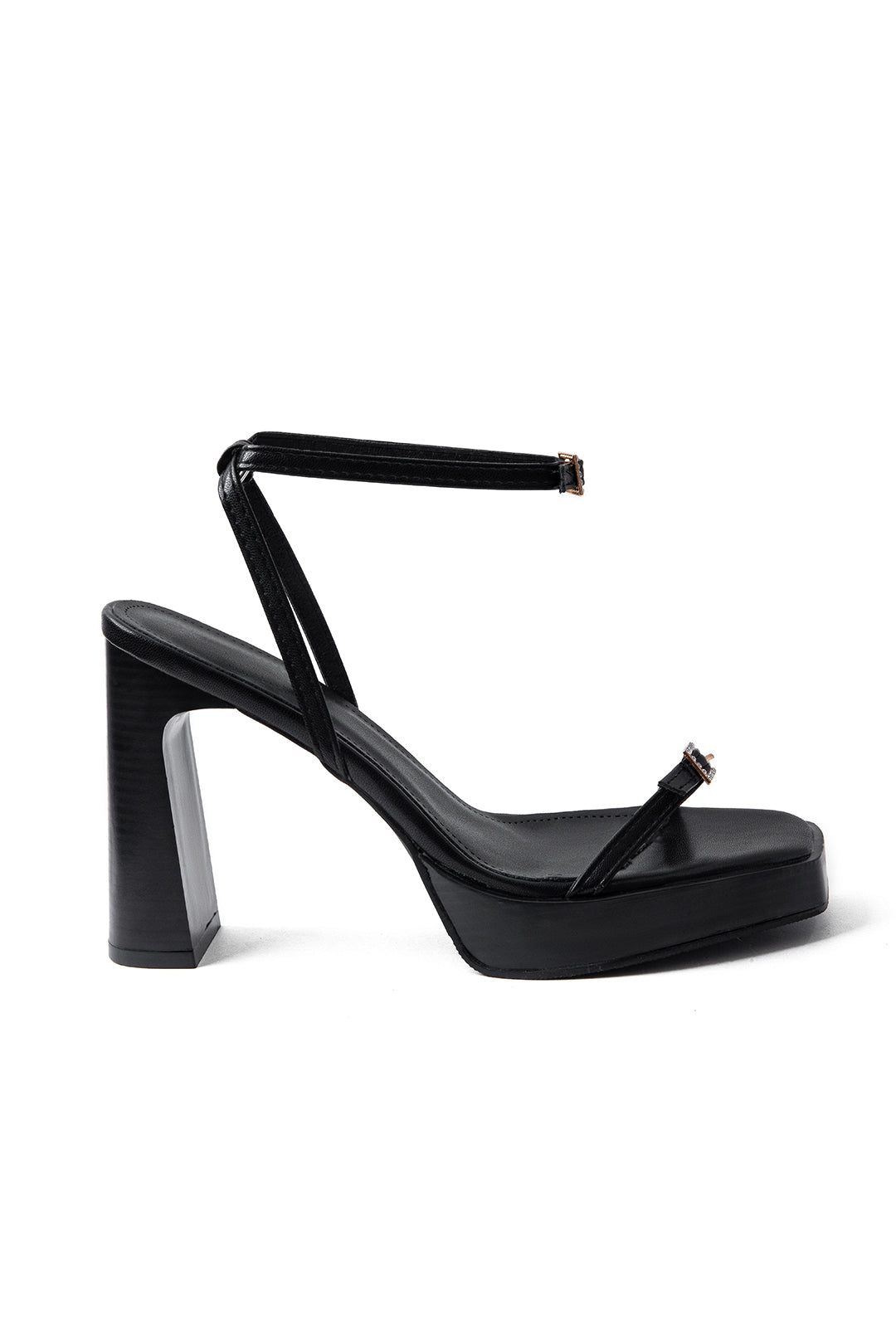 Buckle Strap Chunky Heeled Sandals