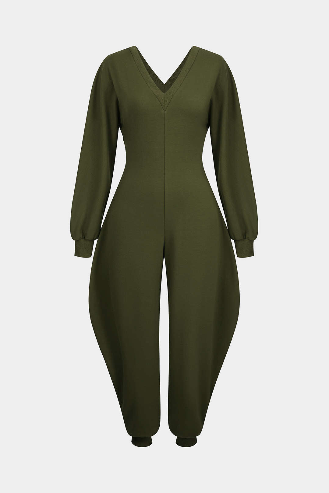 V-Neck Long Sleeve Jumpsuit
