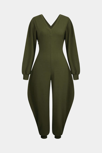 V-Neck Long Sleeve Jumpsuit