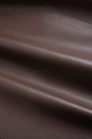 Notched Lapel V-Neck Faux Leather Blazer