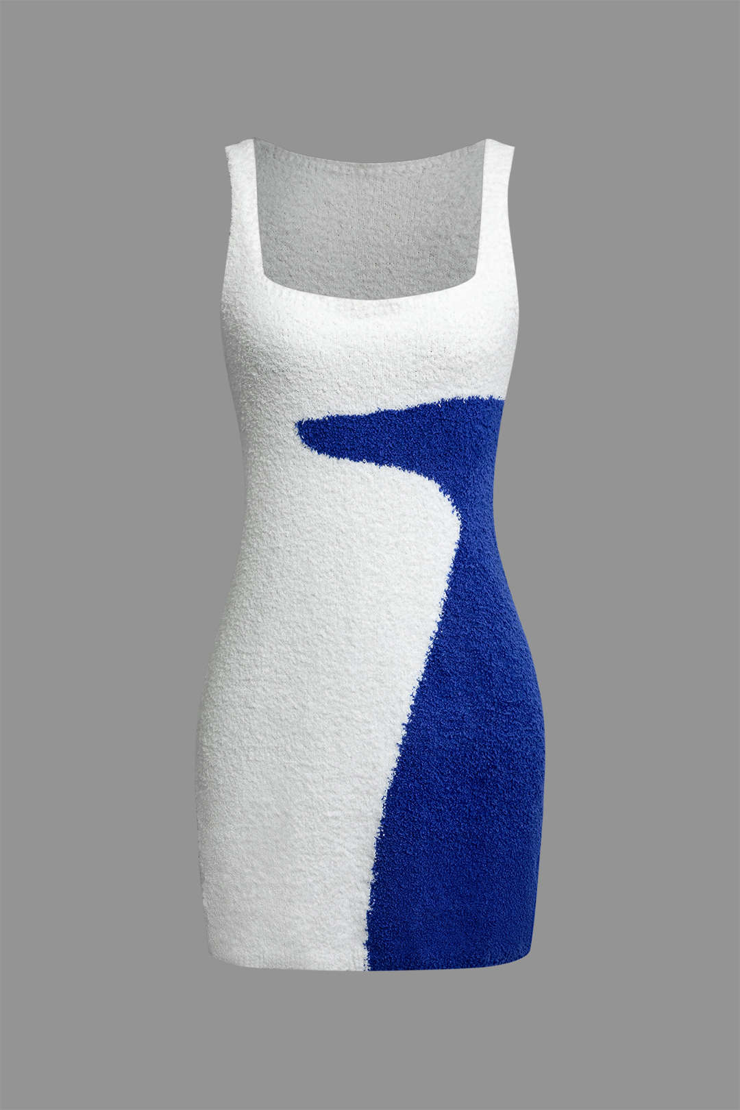 Contrast Textured Knit Mini Dress