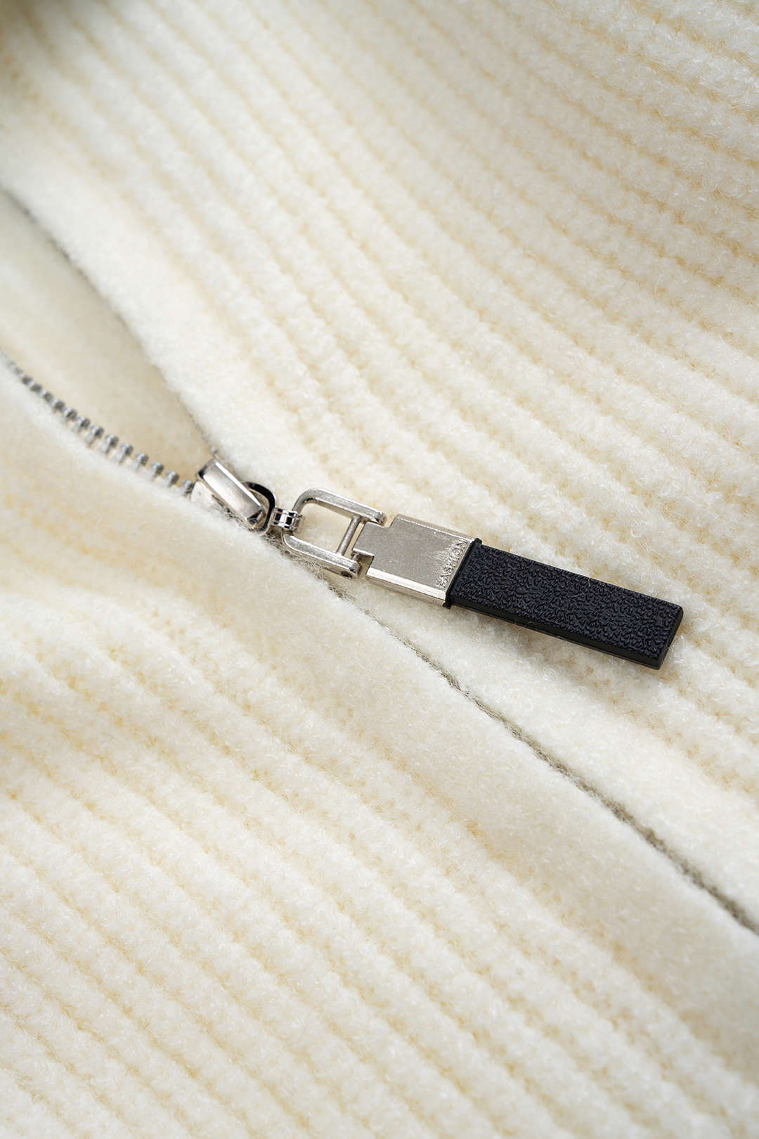 Knit Denim Patchwork Zipper Cardigan