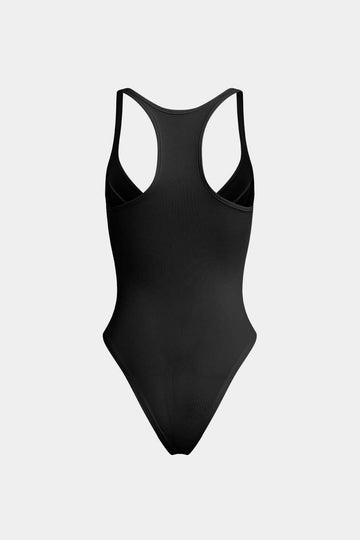 Bażiku Solidu Deep-V Neck Bustier Bodysuit