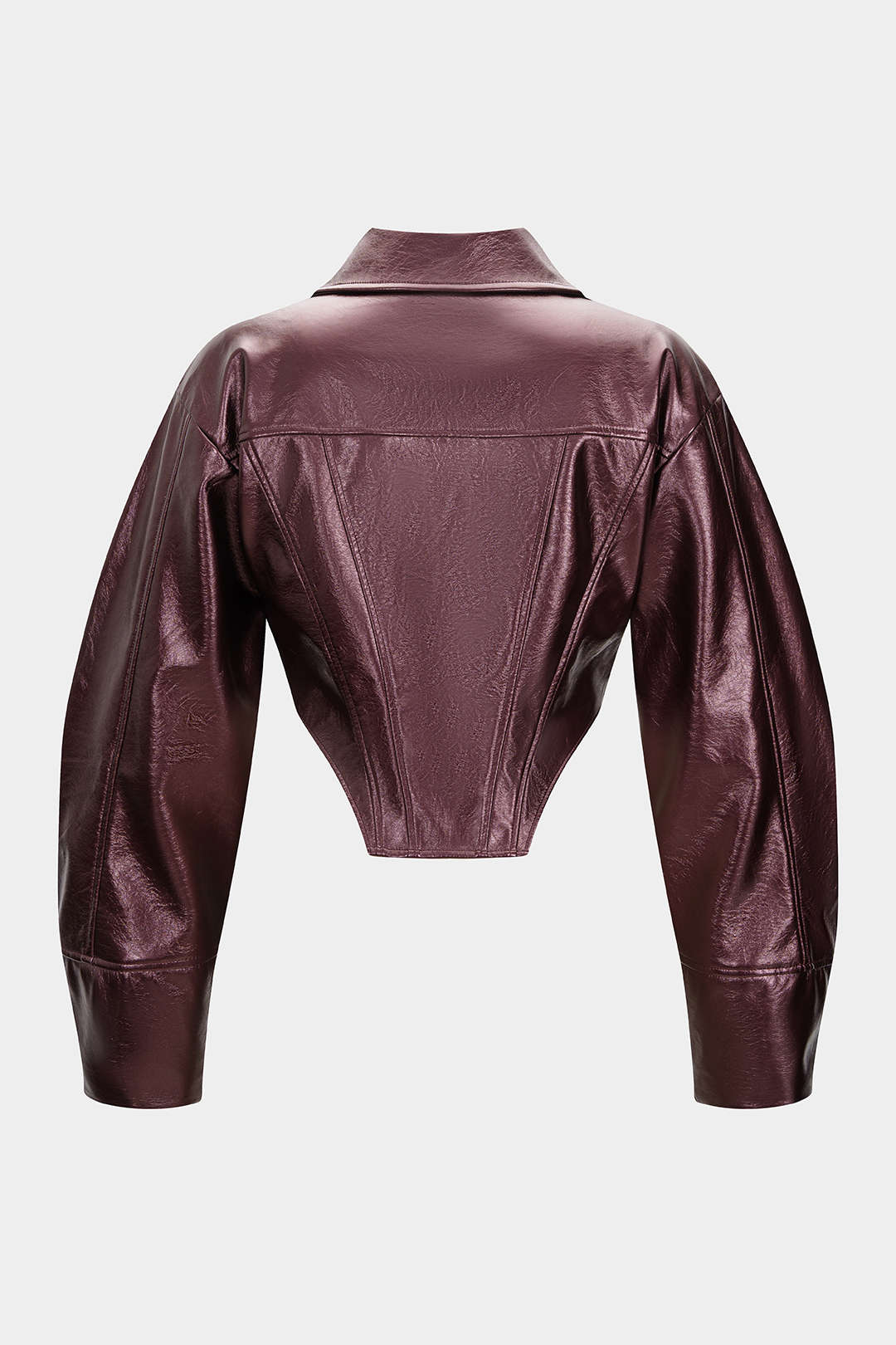 Faux Leather Zipper Corset Jacket