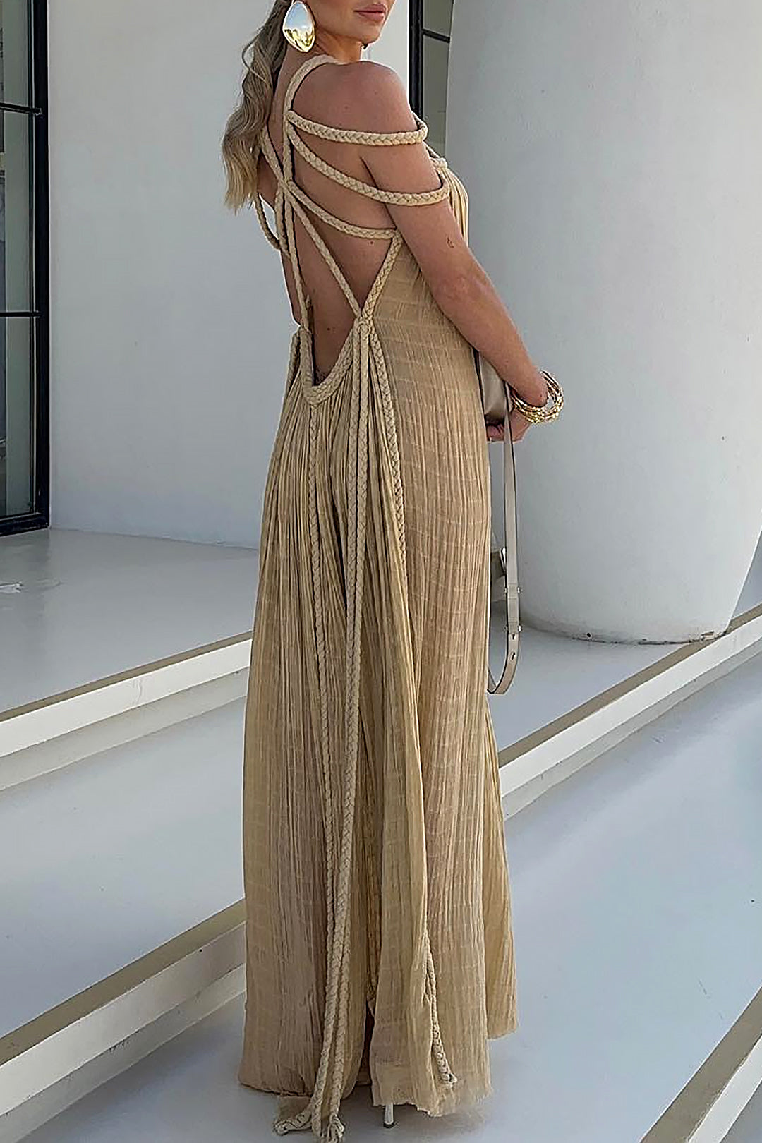 Cut Out Backless Maxi Dress