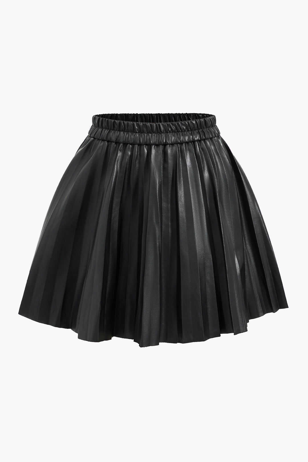 Faux Leather Ruched Skirt