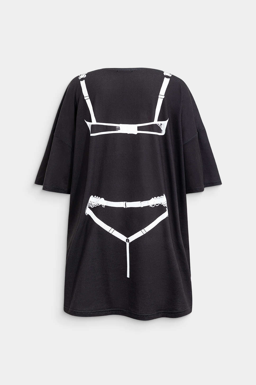 Bikini Imprimer le cou rond Mini Robe de t-shirt