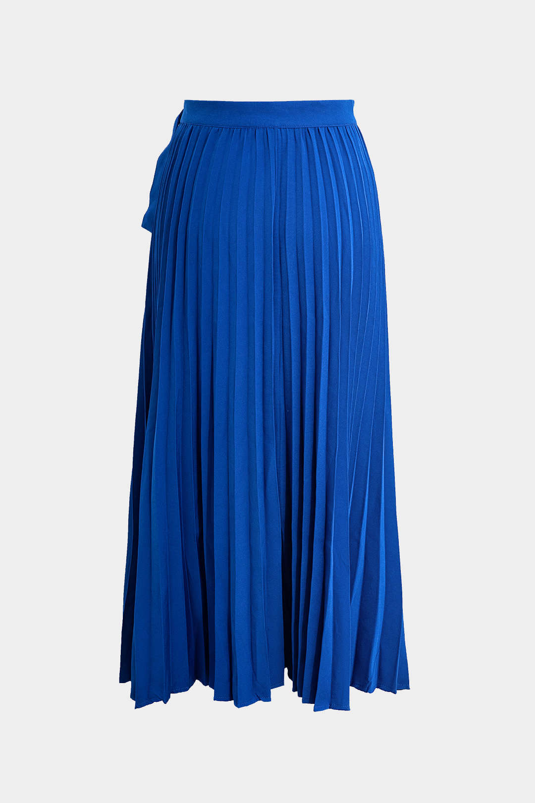 Solid Asymmetrical Pleated Skirt