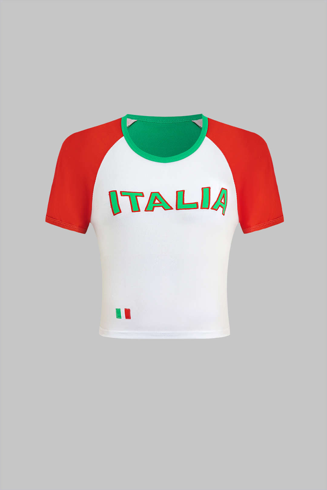 T-shirt met geborduurde Italiaanse letters