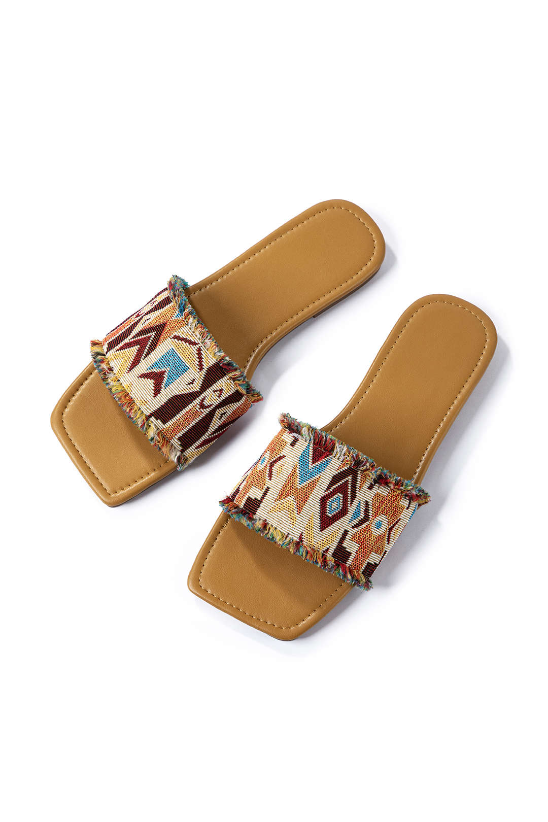 Bohemian Geometric Print Slippers