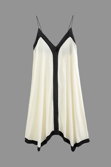 Contrast Trim V-neck Slip Maxi Dress