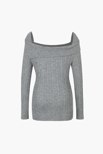 Foldover Neckline Sweater