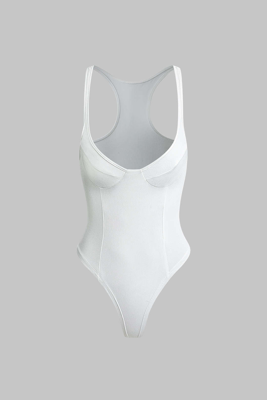 Basic Solid Bustier Bodysuit med djup V-hals