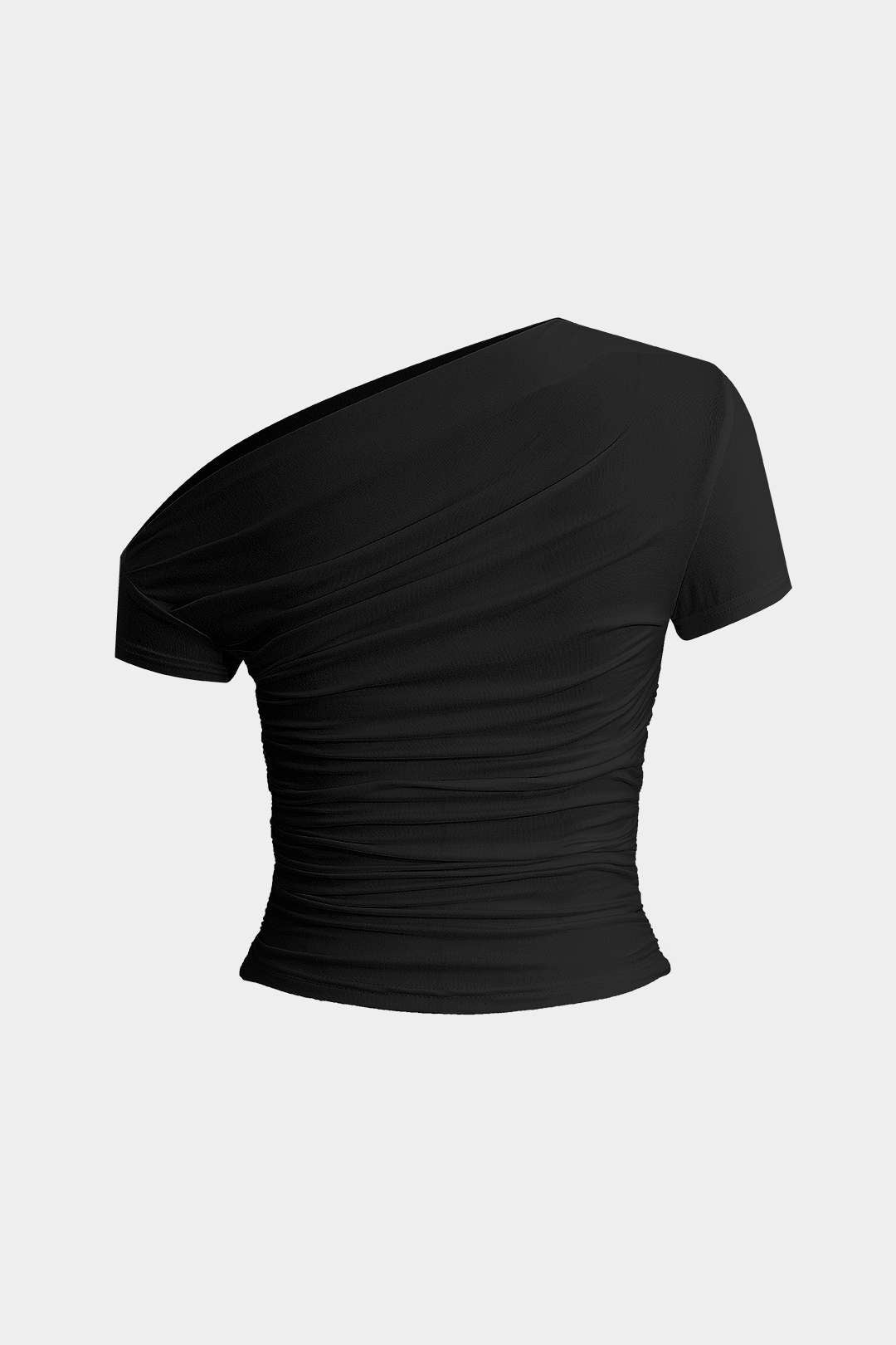 Basic Asymmetrical Ruched T-särk