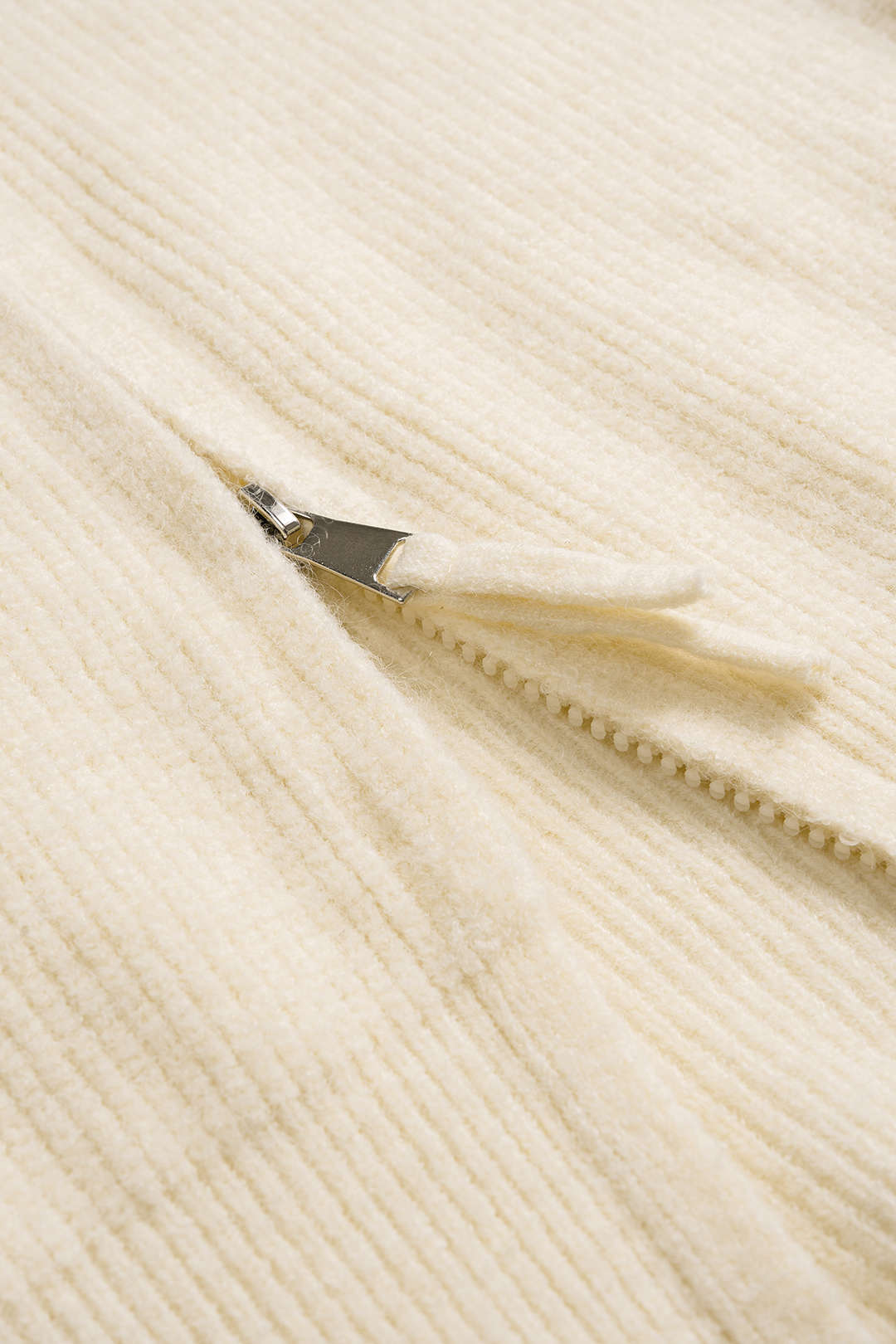 Knit Zipper Collar Cardigan