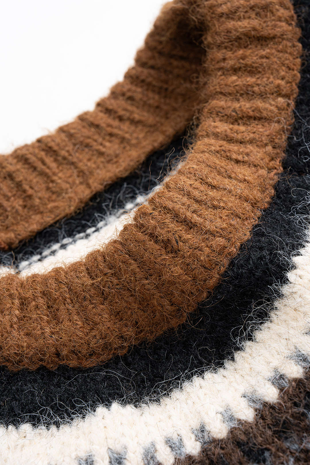 Knit Fluffy Round Neck Long-Sleeve Top