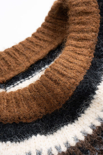 Knit Fluffy Round Neck Long-Sleeve Top