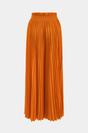 Halter Neck Ruffle Tube Top And High Waist Pleated Wide Leg Trousers Set