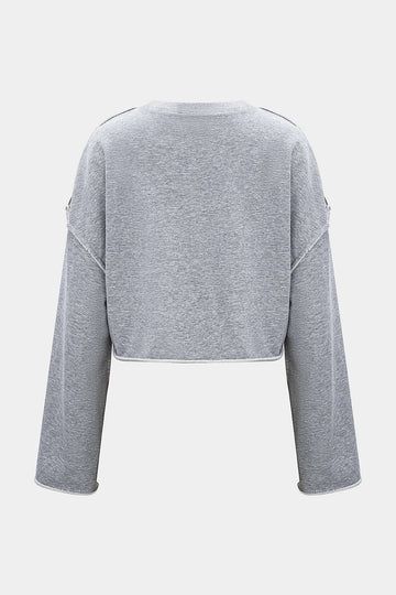 Solid Waist-Cinching Sweatshirt
