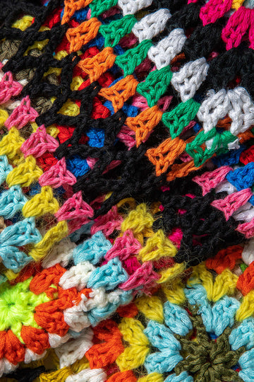 Square Crochet Knit Cami Top And Fringe Midi Skirt Set