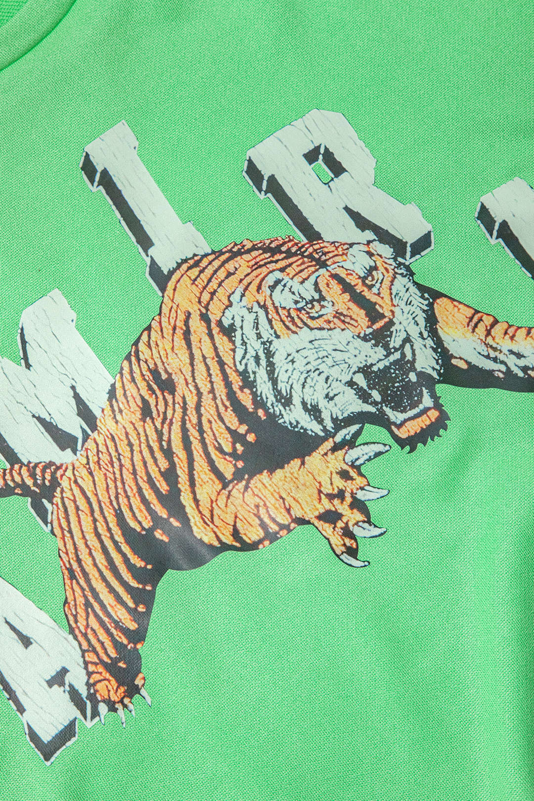 Tiger Print Frayed Hem Crop T-shirt