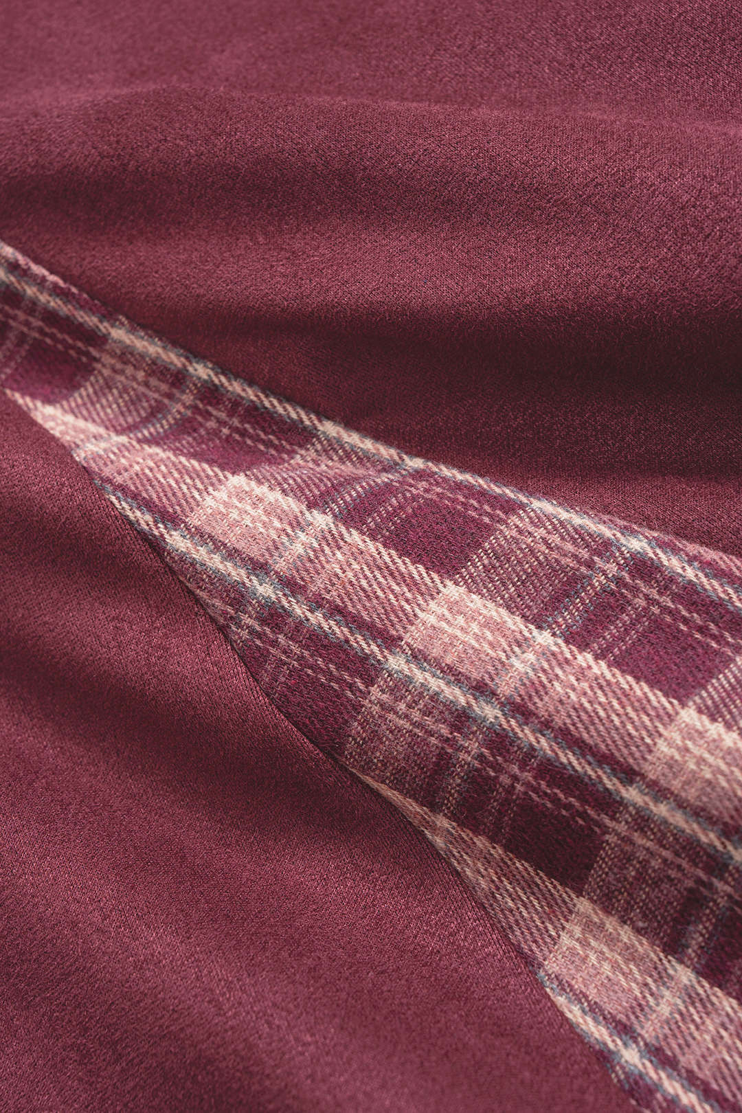 Plaid Print Suede Patchwork Pants