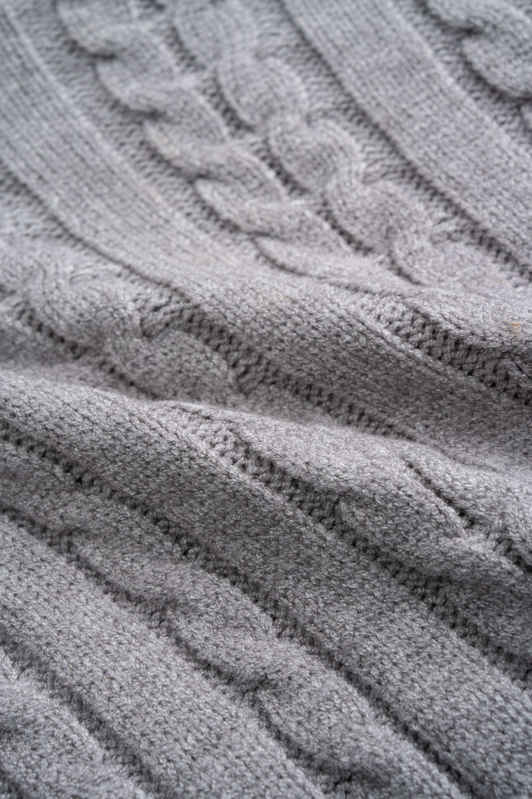 Cable Knit Zipper Hooded Cardigan