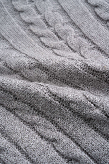 Cable Knit Zipper Hooded Cardigan