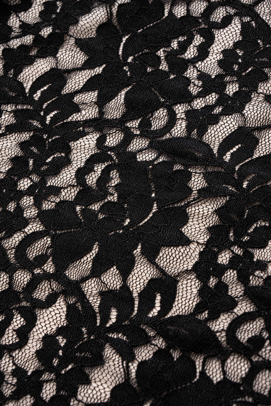 Lace Trim Long-Sleeve Mini Dress