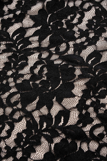 Lace Trim Long-Sleeve Mini Dress