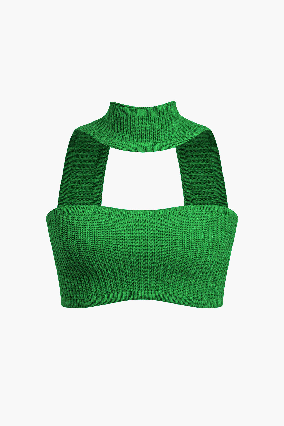 Bażiku Solid Ribbed Knit Crop Tank Top