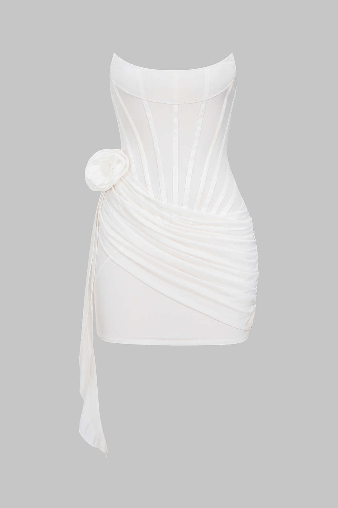 Mini robe de corset à volants floraux 3d