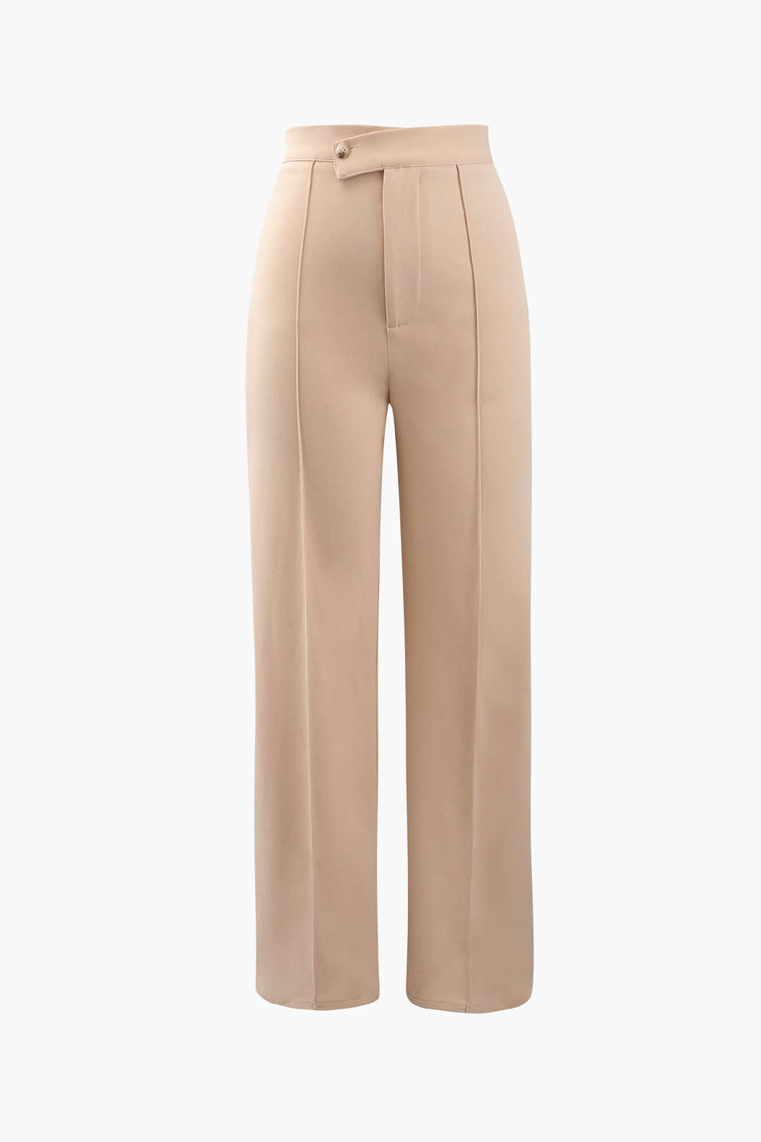 High Waisted Pressed-Crease Straight Leg Tailored Pants