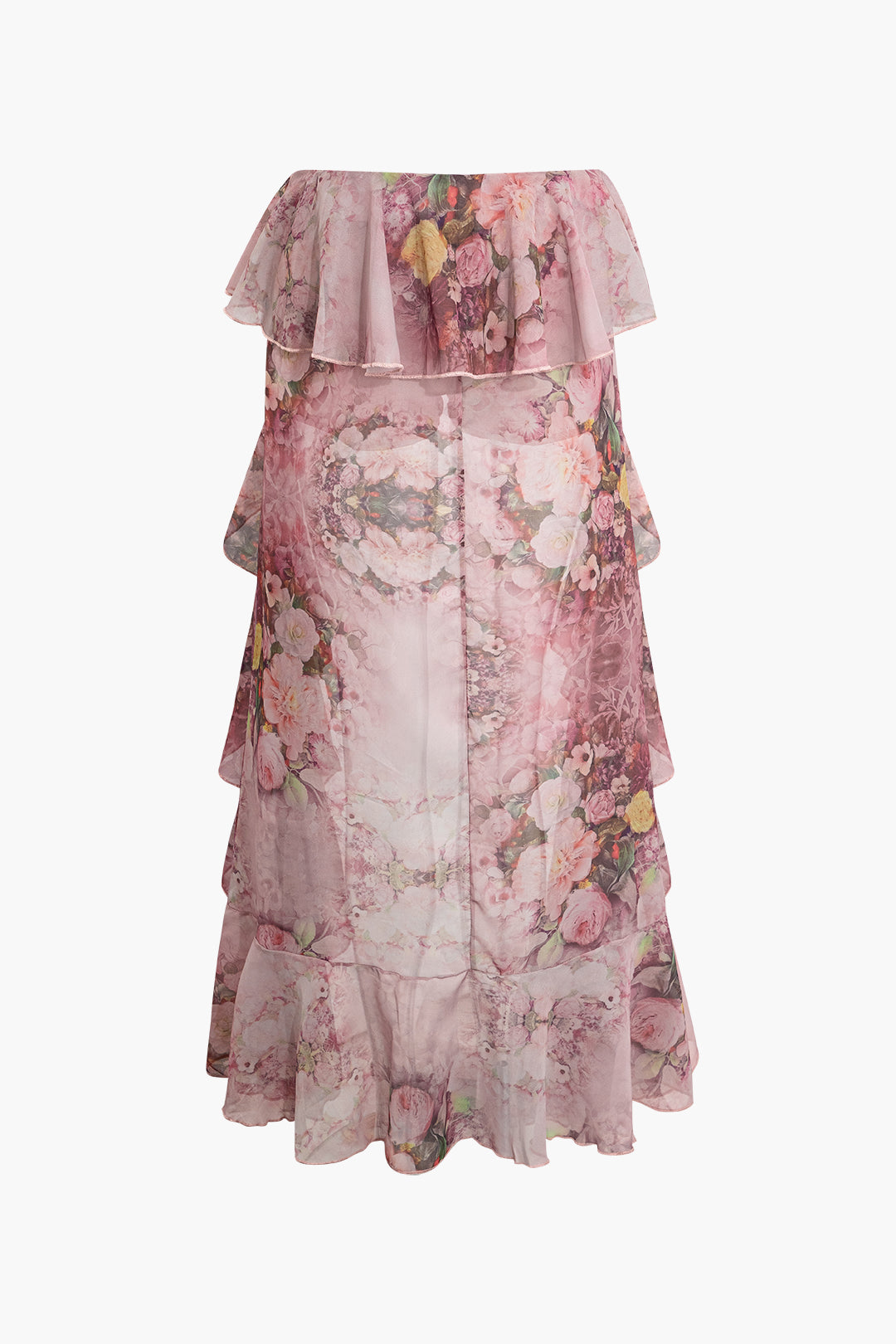 Floral Print Ruffle Layered Skirt