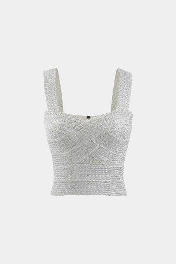 Crop-bandage-tanktop met ritssluiting op de rug