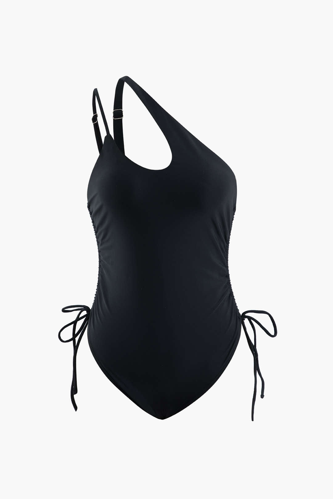 One Shoulder Drawstring One-piece Swimsuit