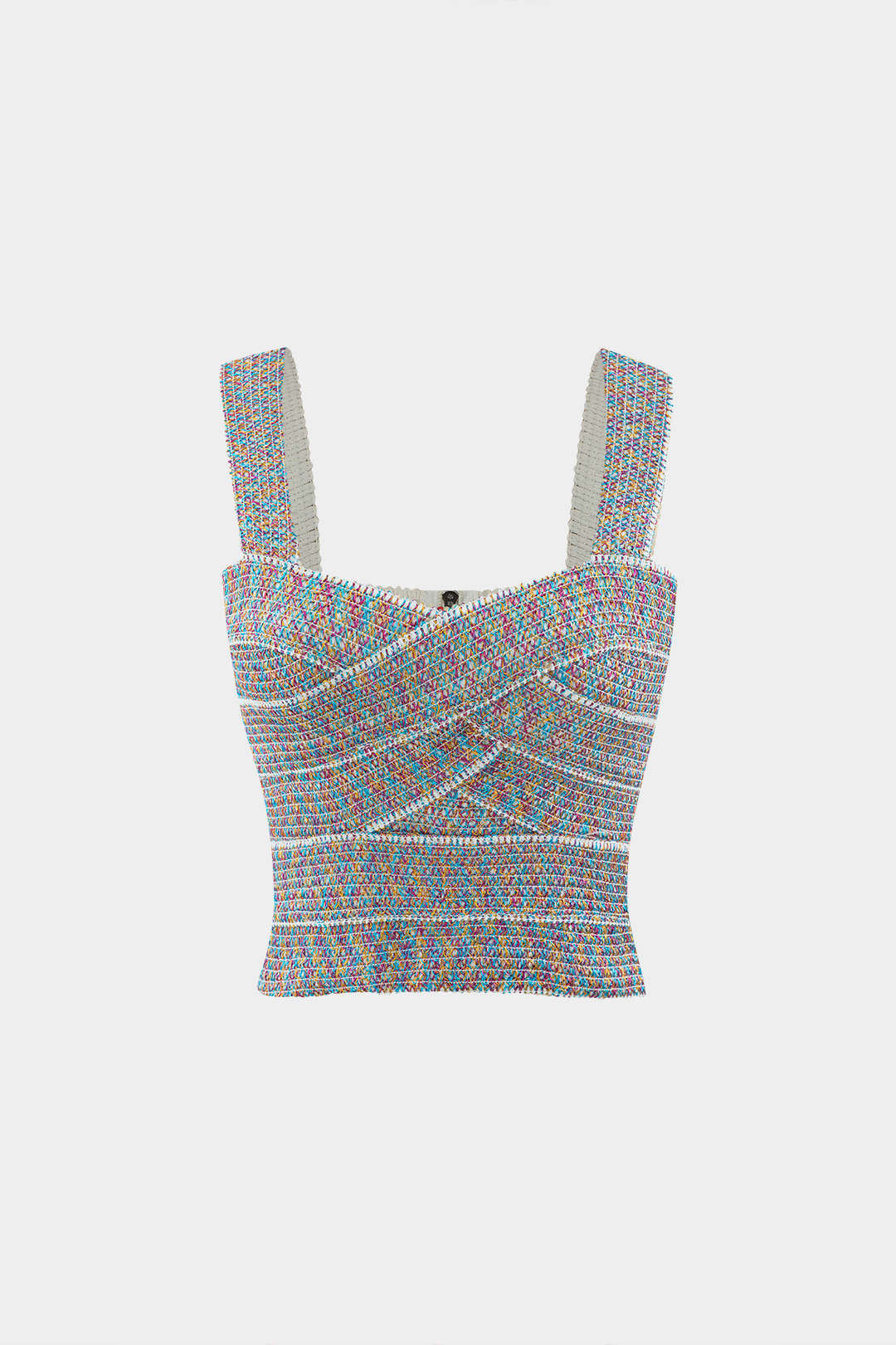 Crop-bandage-tanktop met ritssluiting op de rug