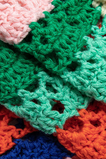 Rainbow Crochet Tassel Knit Mini Skirt