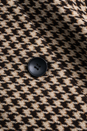 Houndstooth hackad lapel bälte blazer