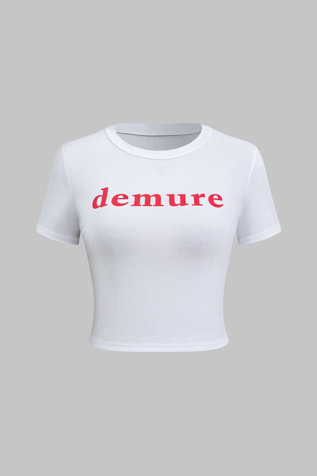 Lettre imprimer à manches courtes T-shirt à cou rond