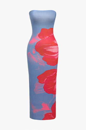 Bloemprint Strapless MIDI -jurk